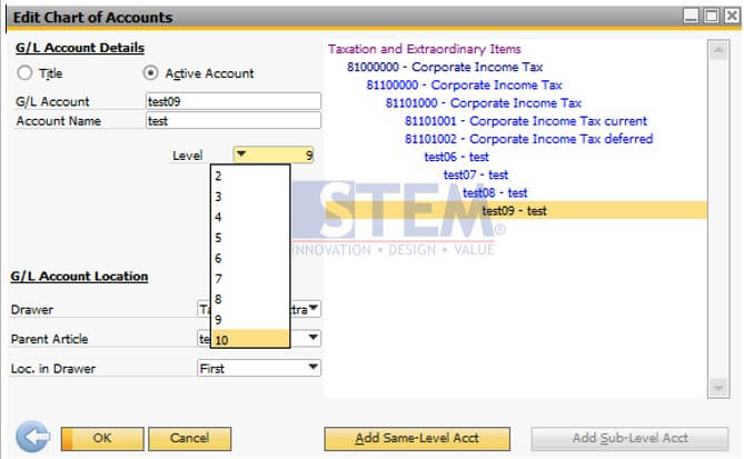 STEM-SAP Business One Indonesia Partner / COA level 10