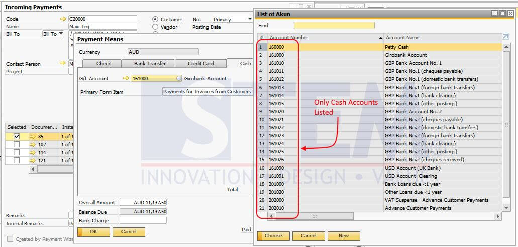 SAP_BusinessOne_Tips_STEM-OnlyAllowCashAccount_03