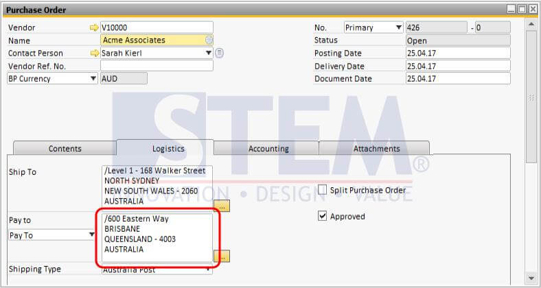 Address Format using new setup