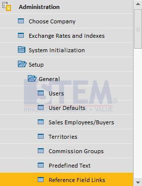 Journal Entry Reference & Remark Information - Menu