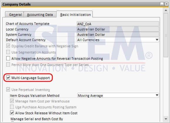 SAP Business One Multi Language Support - Setup