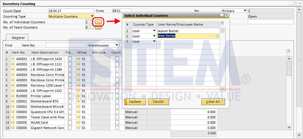 STEM-SAP_Business_One_Tips-Multiple_Counter_In_Inventory_Counting-02