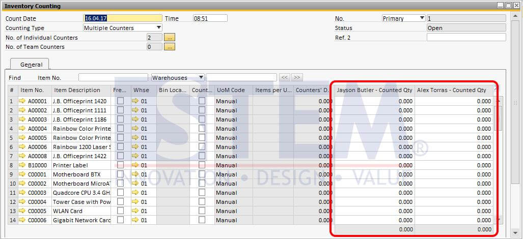 STEM-SAP_Business_One_Tips-Multiple_Counter_In_Inventory_Counting-03