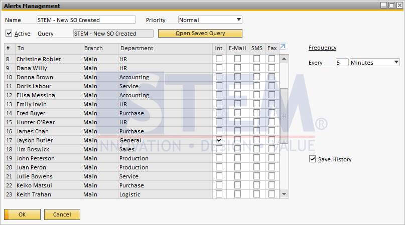 SAP Business One Tips - Using Query For Alerts - 01