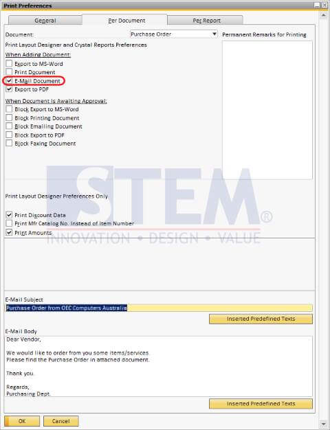 SAP_BusinessOne_Tips-STEM-Automatically Email Documents_02