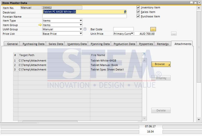 SAP Business One Tips - Product Image & Additional Information - 02