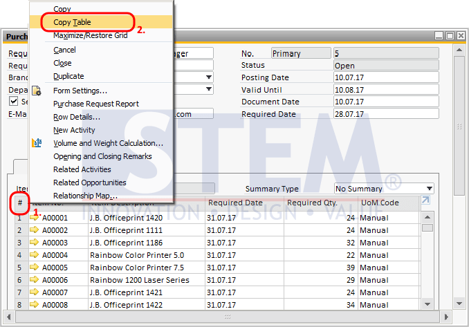 SAP_BusinessOne_Tips-STEM-Copy Data Between Ms Excel And SAP Business One_01
