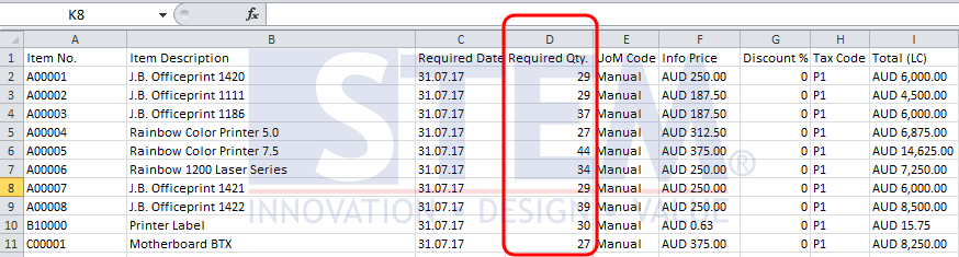 SAP_BusinessOne_Tips-STEM-Copy Data Between Ms Excel And SAP Business One_03