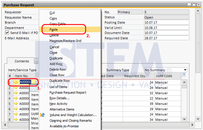 SAP_BusinessOne_Tips-STEM-Copy Data Between Ms Excel And SAP Business One_05