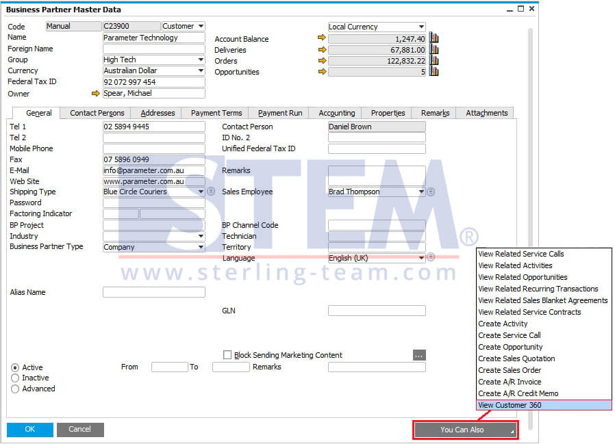 SAP_BusinessOne_Tips-STEM-Customer 360 Degree Dashboard on HANA_01