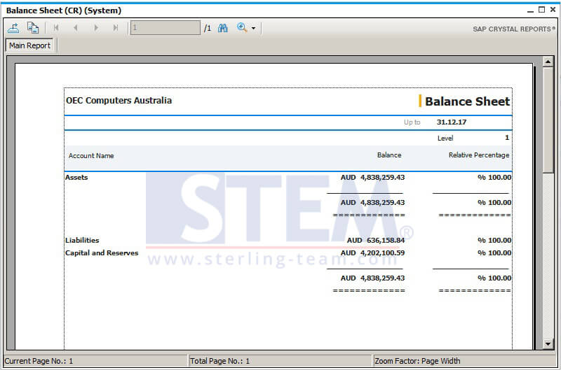 Balance Sheet - CR