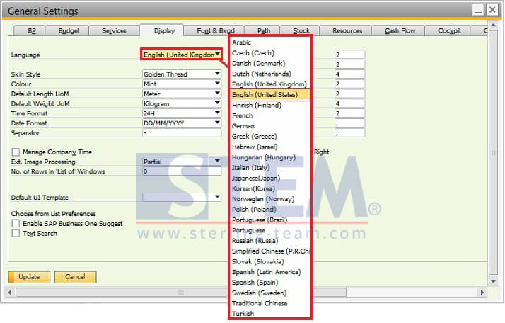 SAP_BusinessOne_Tips-STEM-Change Main Menu Name with Language Setting on SAP B1