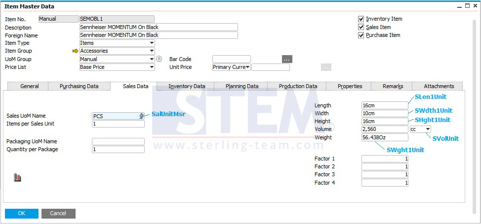 General Setting for Length & Weight UoM