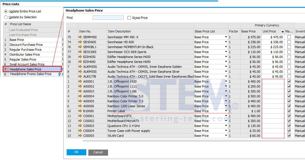 Cleaning Your Price List from Unpriced Items