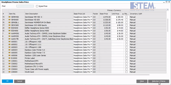 Cleaning Your Price List from Unpriced Items