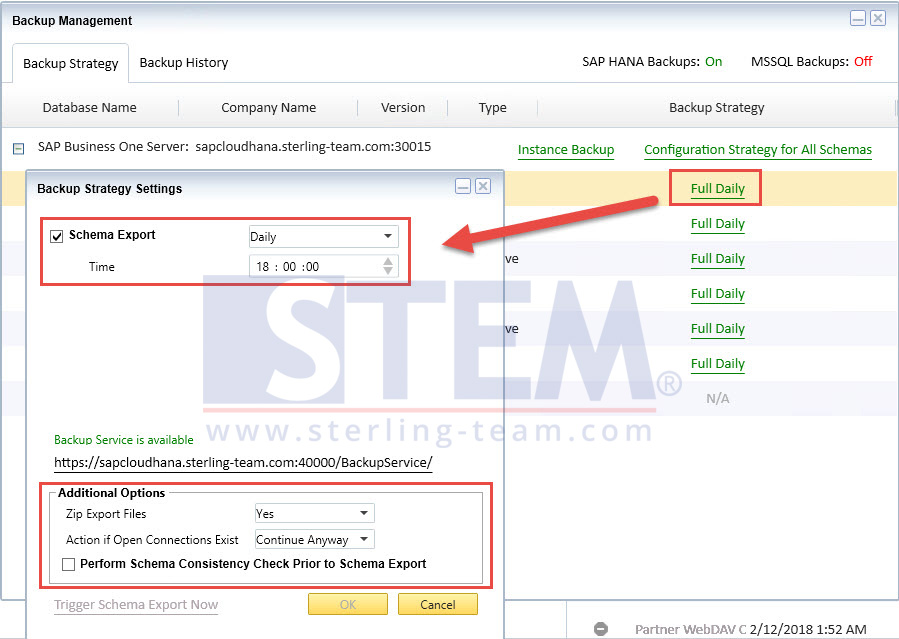 How to Setup Database Backup Schedule Using RSP