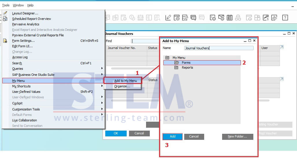 Set and Organize My Menu on SAP B1