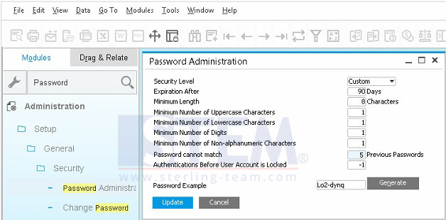 Using Password Administration for Custom Your Password Security Level