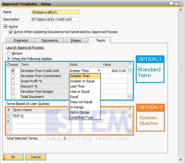 Create Approval Based on Credit Limit Condition