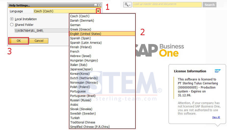 How to Change Language of Online Help SAP Business One 9.3