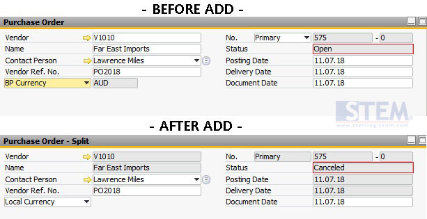 Status Difference between Before and After Posting