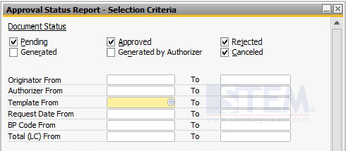 Approval Status Report