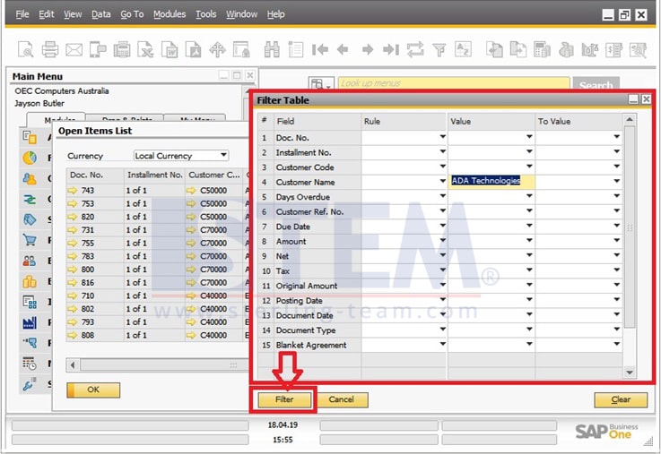 SAP Business One Tips - STEM SAP Gold Partner Indonesia - Using Filter Method on SAP B1