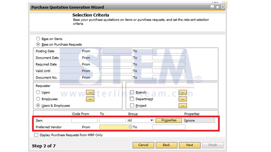 SAP Business One Tips - STEM SAP Gold Partner Indonesia - Create Multiple Purchase Quotations for Multiple Vendor and Items on SAP B1