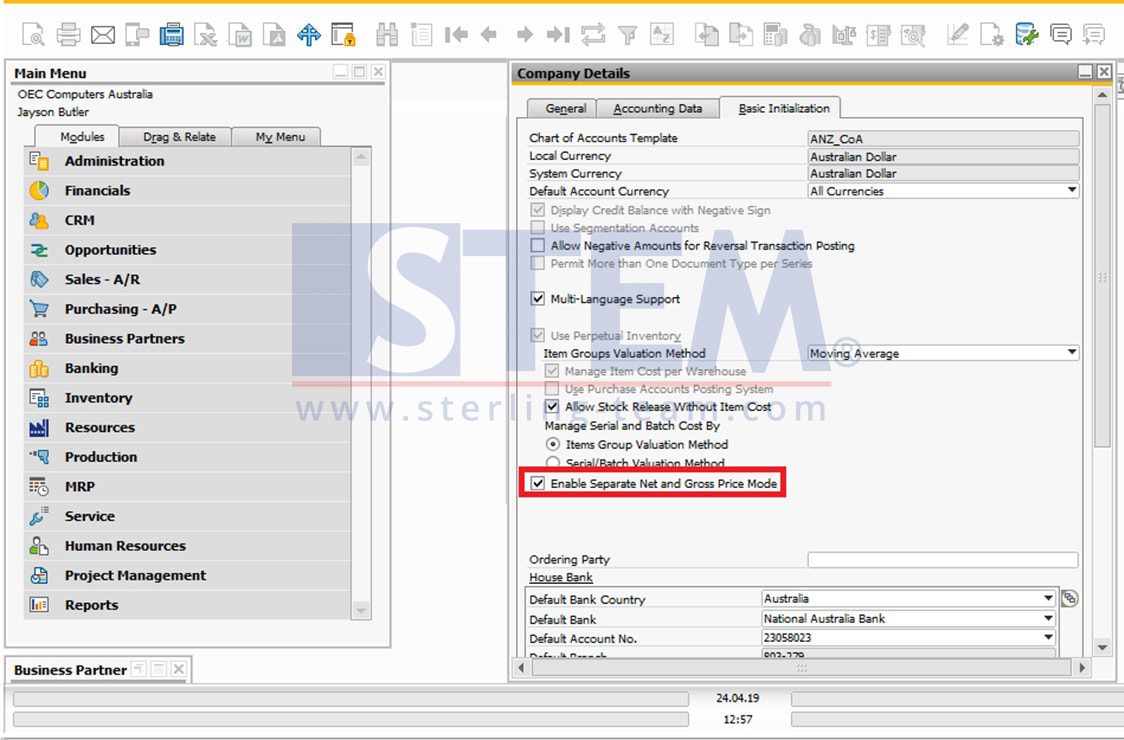 SAP Business One Tips - STEM SAP Gold Partner Indonesia - Pricing on SAP B1 Gross or Net