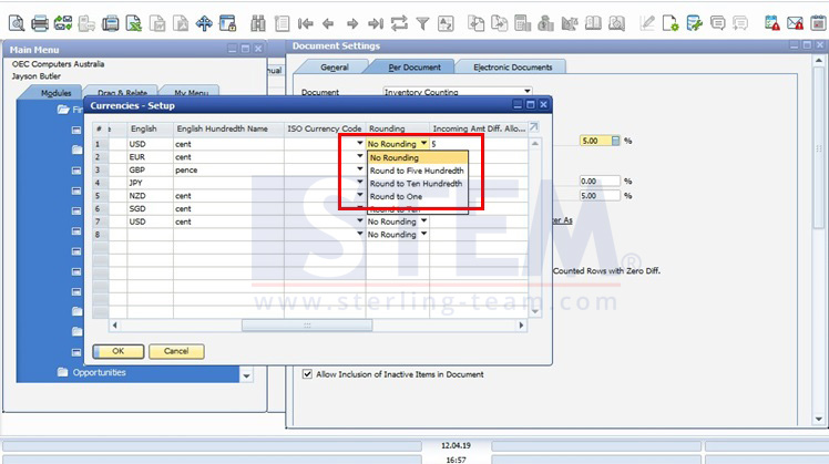 SAP Business One Tips - STEM SAP Gold Partner Indonesia - Rounding Method on SAP B1