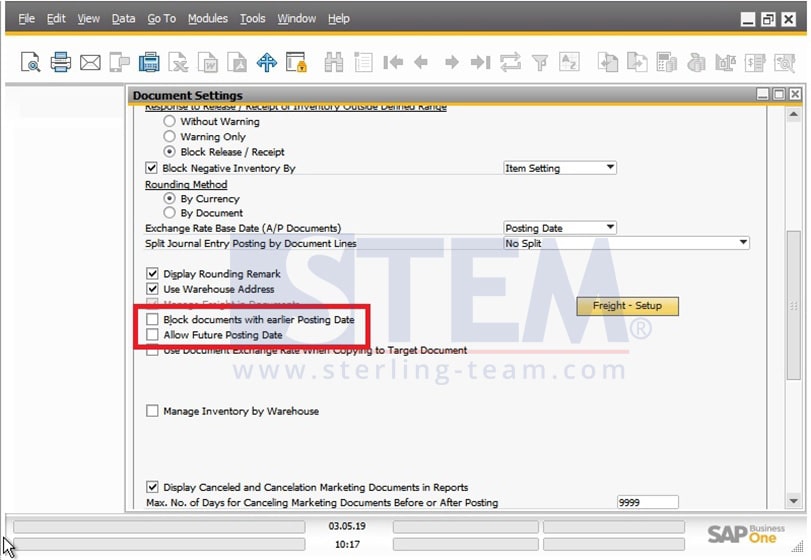 SAP Business One Tips - STEM SAP Gold Partner Indonesia - How to Set Early or Future Posting Date
