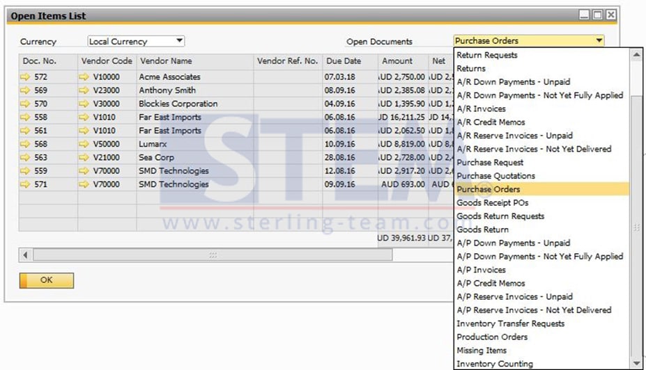 SAP_Business_One_Tips-Using Open Item List Report on SAP B1