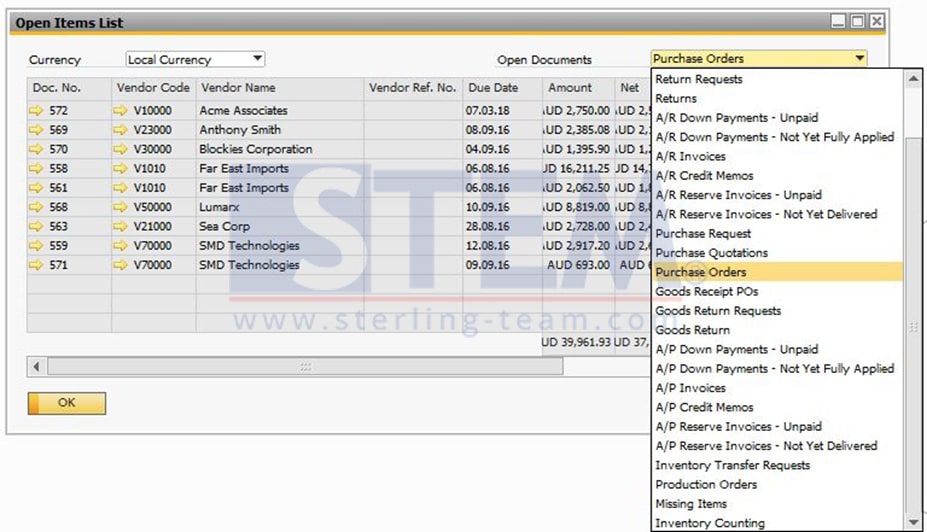 SAP_Business_One_Tips-Using Open Item List Report on SAP B1