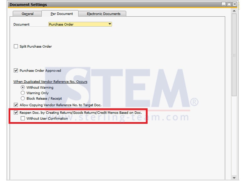 SAP_Business_One_Tips-STEM-Reopen Document Option by Creating Goods Return or Credit Memo Based on Document on SAP B1_01