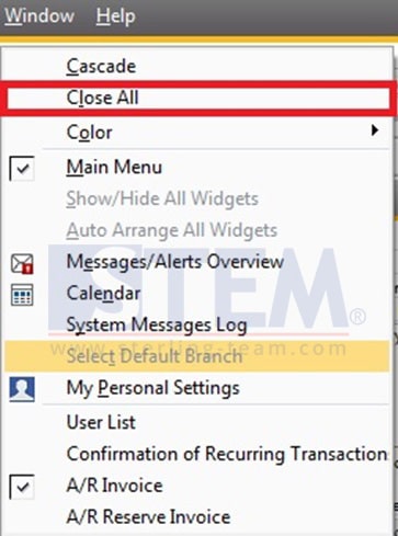 SAP_Business_One_Tips-Closed All Window on SAP B1