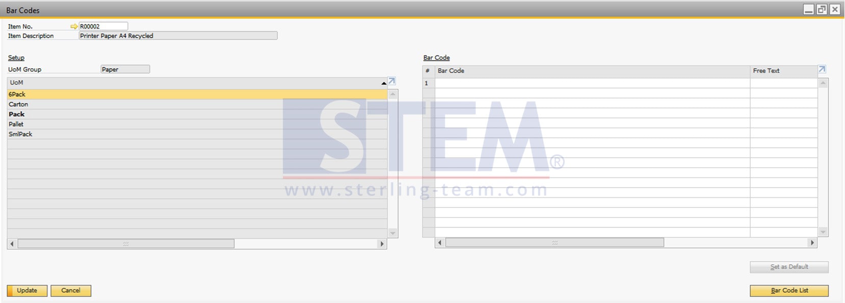 SAP_Business_One_Tips-How to Set Multiple Barcodes on One Item on SAP B1