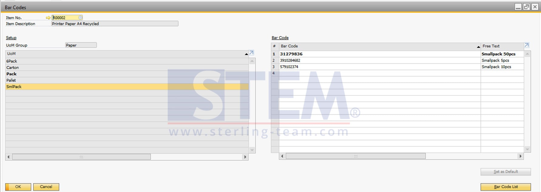 SAP_Business_One_Tips-How to Set Multiple Barcodes on One Item on SAP B1