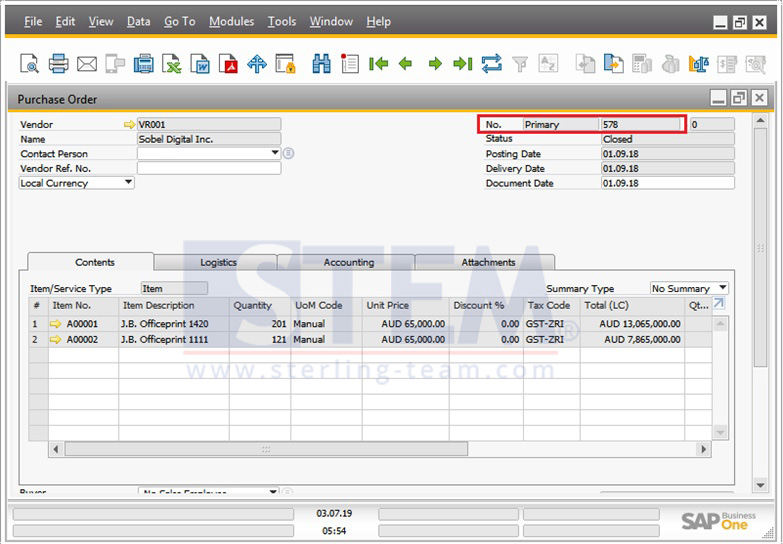 SAP_Business_One_Tips-STEM-Document Remarks include Base document number or BP Reference Number on SAP B1