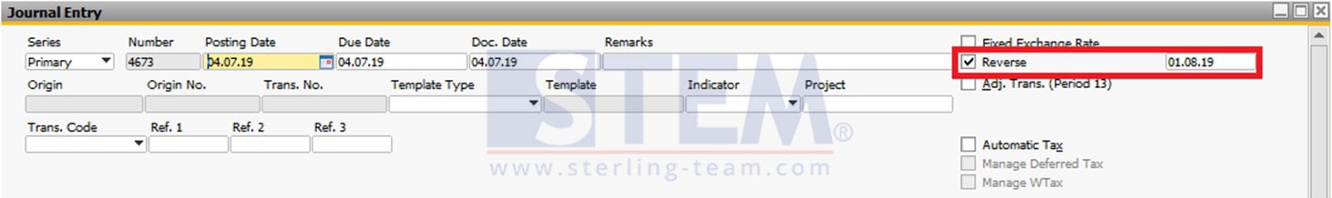 SAP_Business_One_Tips-STEM-How to Reverse Journal Entry on SAP B1