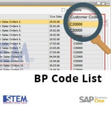 How to Displayed BP Code in a List of BP/Marketing Document in SAP Business One - SAP Business One Tips