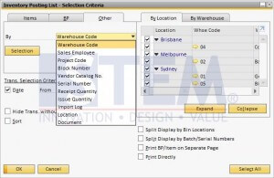 Inventory Posting List Report in SAP Business One