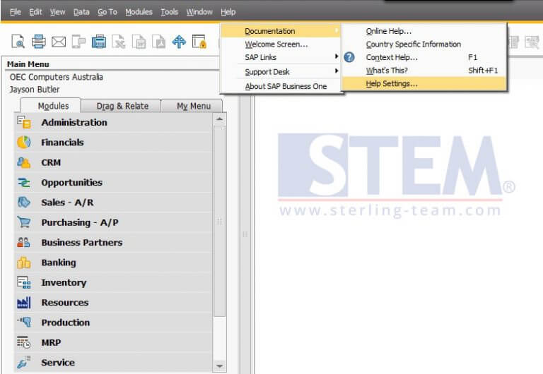 Change Language of Online Help SAP Business One Indonesia Tips STEM