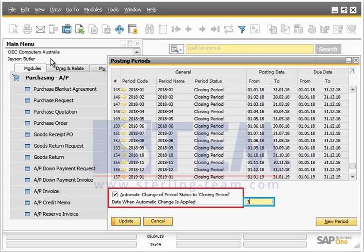 Automatic Closing Period SAP Business One Indonesia Tips STEM SAP Automatic Closing Period SAP Business One Indonesia Tips STEM SAP