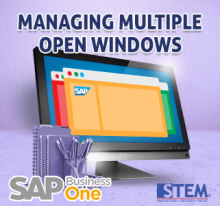 SAP Business One Manage Multiple Open Windows
