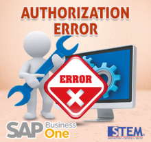 SAP Business One Tips Authorization Error