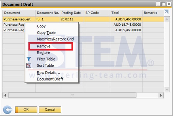 SAP_Business_One_Tips-STEM-Deleting Your Document Drafts on SAP Business One_01