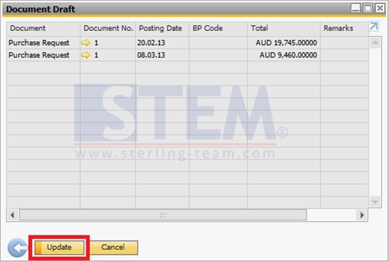 SAP_Business_One_Tips-STEM-Deleting Your Document Drafts on SAP Business One_01