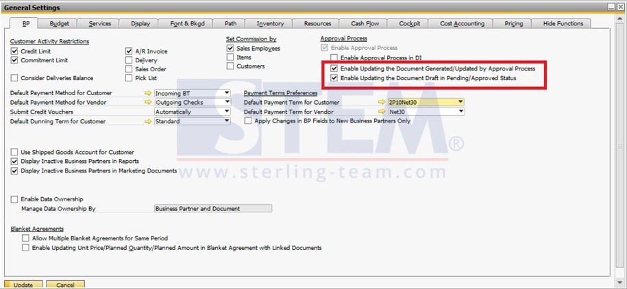 SAP_Business_One_Tips-STEM-Update Documents When Still in Approval Process on SAP B1