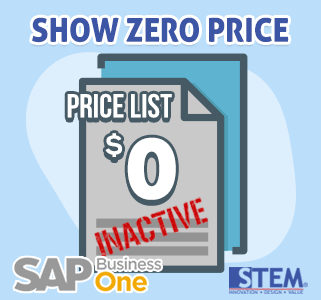 SAP Business One Tips Show Zero Price