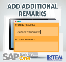 Menambah Remarks Tambahan Terhadap Sebuah Dokumen yang Dibuat di SAP Business One